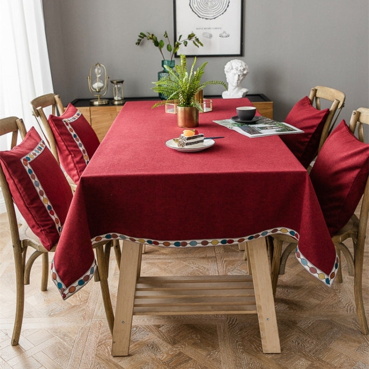 Toalha de Mesa Impermeável de Cor Sólida Linho Retangular, 130x220cm, 130x240cm, 140x260cm, 130x300cm, 140x220cm, 140x240cm, 140x300cm