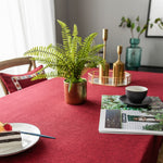 Toalha de Mesa Impermeável de Cor Sólida Linho Retangular, 130x220cm, 130x240cm, 140x260cm, 130x300cm, 140x220cm, 140x240cm, 140x300cm