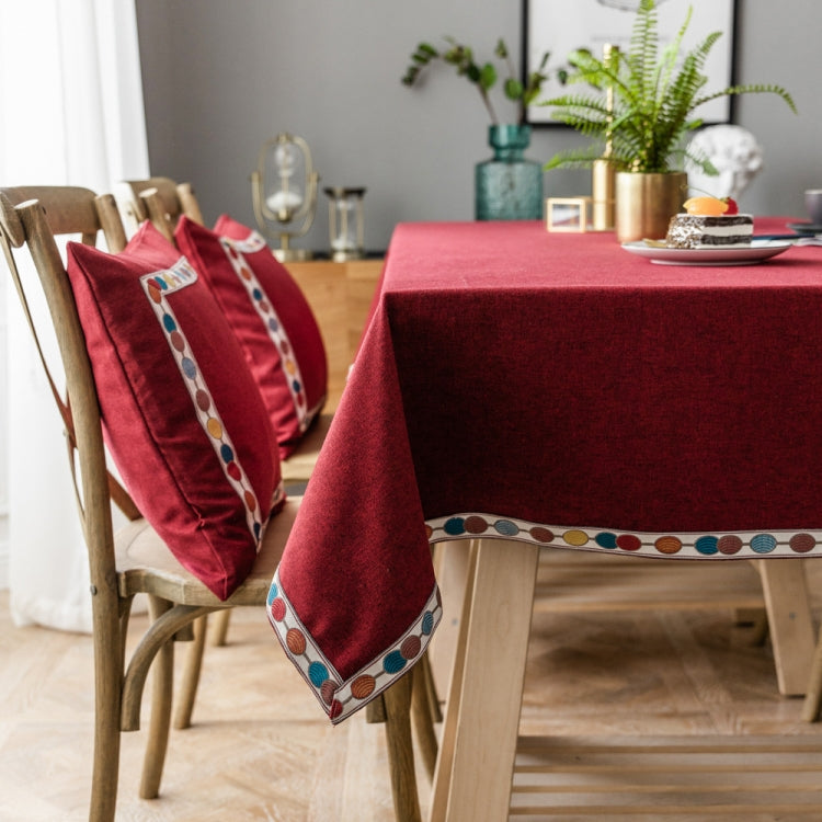 Toalha de Mesa Impermeável de Cor Sólida Linho Retangular, 130x220cm, 130x240cm, 140x260cm, 130x300cm, 140x220cm, 140x240cm, 140x300cm