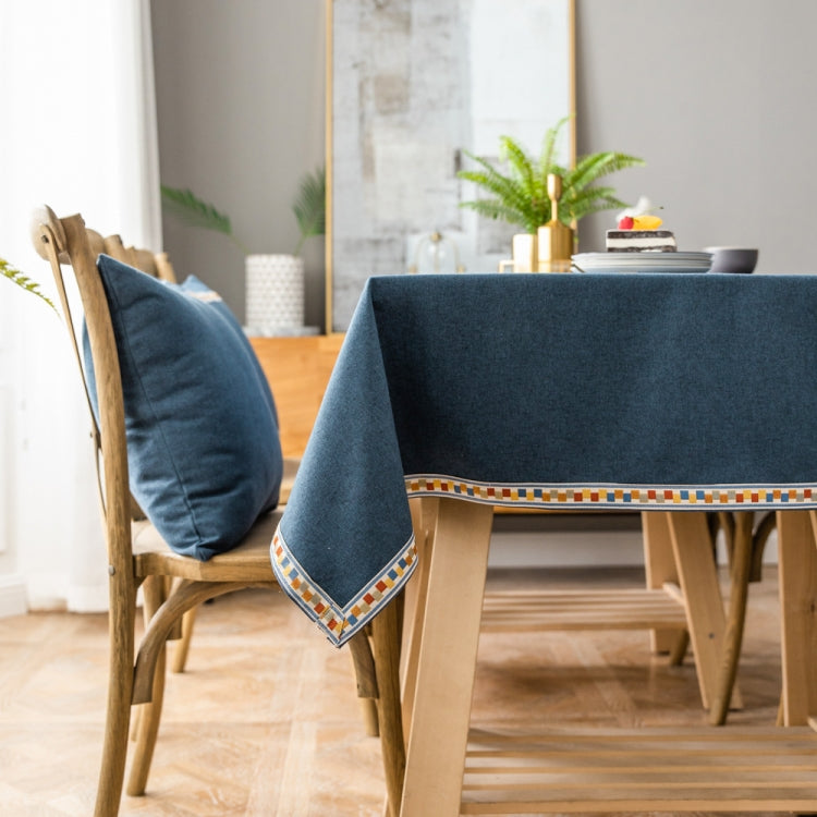 Toalha de Mesa Impermeável de Cor Sólida Linho Retangular, 130x220cm, 130x240cm, 140x260cm, 130x300cm, 140x220cm, 140x240cm, 140x300cm