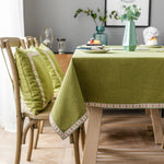 Toalha de Mesa Impermeável de Cor Sólida Linho Retangular, 130x220cm, 130x240cm, 140x260cm, 130x300cm, 140x220cm, 140x240cm, 140x300cm