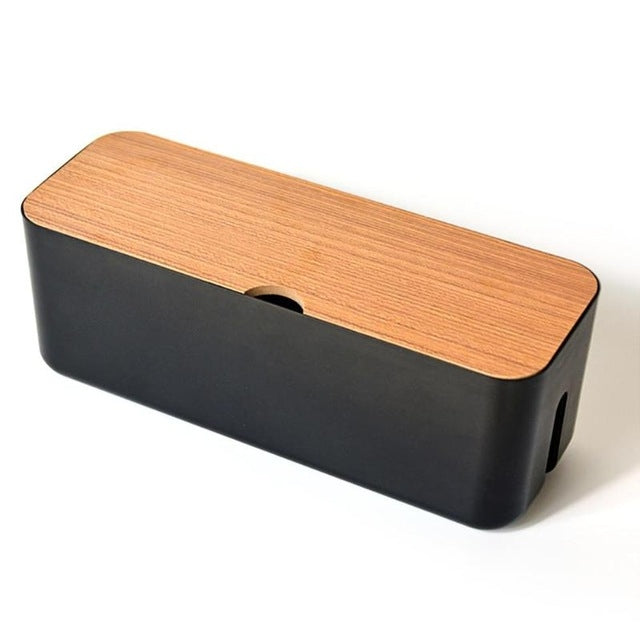 Power Cable Storage Box Case Anti-dust Charger Socket Organizer Desktop Network Line Storage Bin