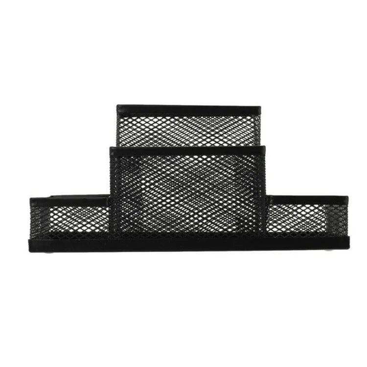 Organizador de secretária Suporte de metal em malha Porta-lápis e canetas Caixa de arrumação para casa, Tamanho: 15,5x10,2x10cm, Suporte de secretária