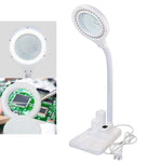Lâmpada de Secretária LED Branca com Lupa para Trabalho, Plugue EUA, Plugue UE, Plugue GB