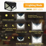 Luz de parede solar de indução para pátio exterior com 100 LEDs, iluminação ajustável para varanda e jardim, pequena luz de rua, 1 unidade 100 LEDs, 2 unidades 100 LEDs