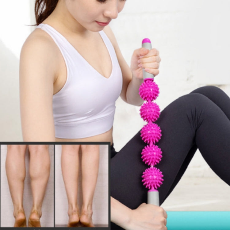 5 Bolas de Massagem Muscular, Rolo de Yoga com Bastão de Ouriço Relaxante