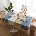 Toalha de Mesa Retangular de Algodão Linho com Franjas para Jantar Festa de Casamento Decoração de Cozinha Capa de Mesa, 100x140cm, 140x140cm, 140x160cm, 140x180cm, 140x200cm, 140x220cm, 140x250cm, 140x260cm, 140x300cm