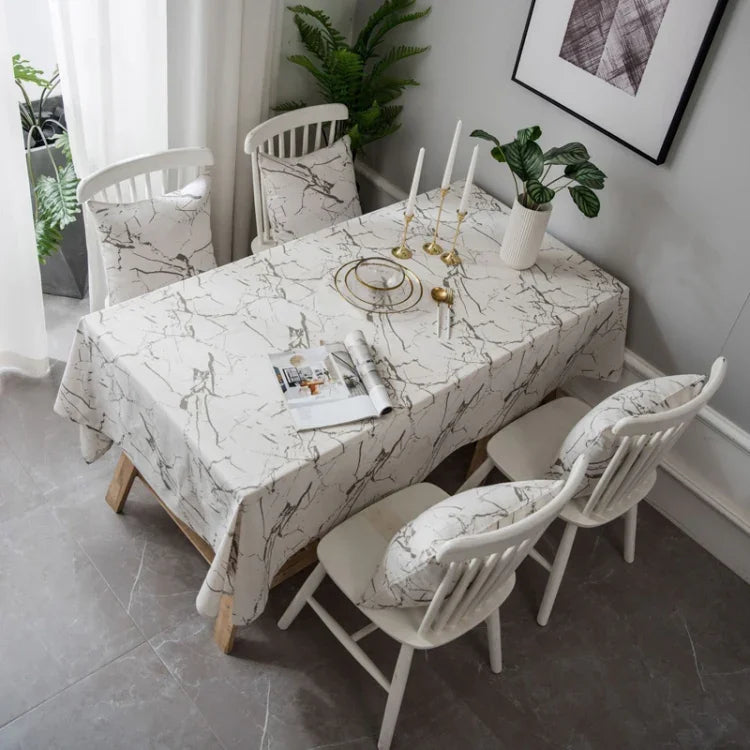 Toalha de Mesa com Padrão de Mármore Minimalista Capa de Mesa de Algodão Linho à Prova de Pó para Armário, 60x60cm, 90x90cm, 100x140cm, 140x140cm, 140x160cm, 140x180cm, 140x200cm, 140x220cm, 140x250cm, 140x260cm, 140x300cm
