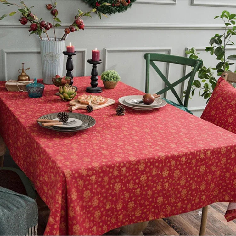 Toalha de Mesa de Linho Algodão para Festa de Natal Capa de Mesa de Jantar Retangular com Bronzeamento, 100x140cm, 140x140cm, 140x160cm, 140x180cm, 140x200cm, 140x220cm, 140x240cm, 140x260cm, 140x300cm, 90x90cm