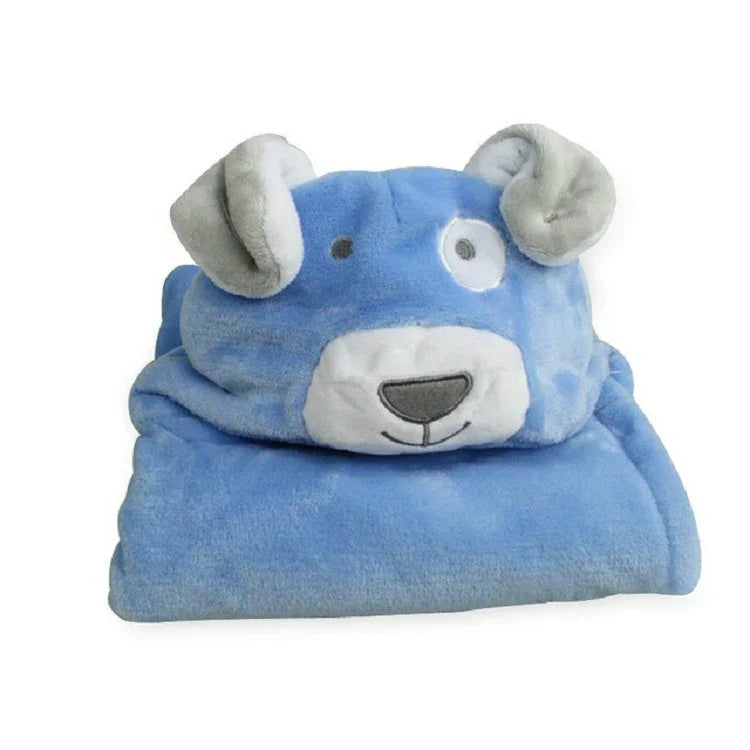 Toalha de banho com capuz em forma de animal para bebé, 100×75cm