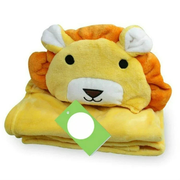 Toalha de banho com capuz em forma de animal para bebé, 100×75cm