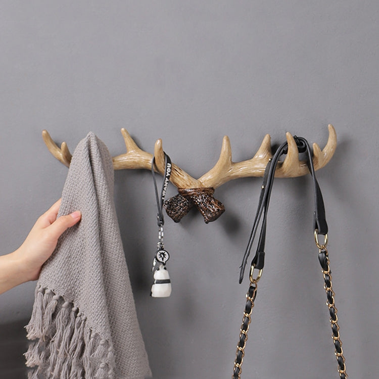 Decoração de Parede com Galhada de Resina, Cabide de Parede para Sala de Estar e Entrada de Casa