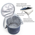 Round Lunch Bag Insulated Lunch Box Foldable & Portable Lunch Tote, L, M
