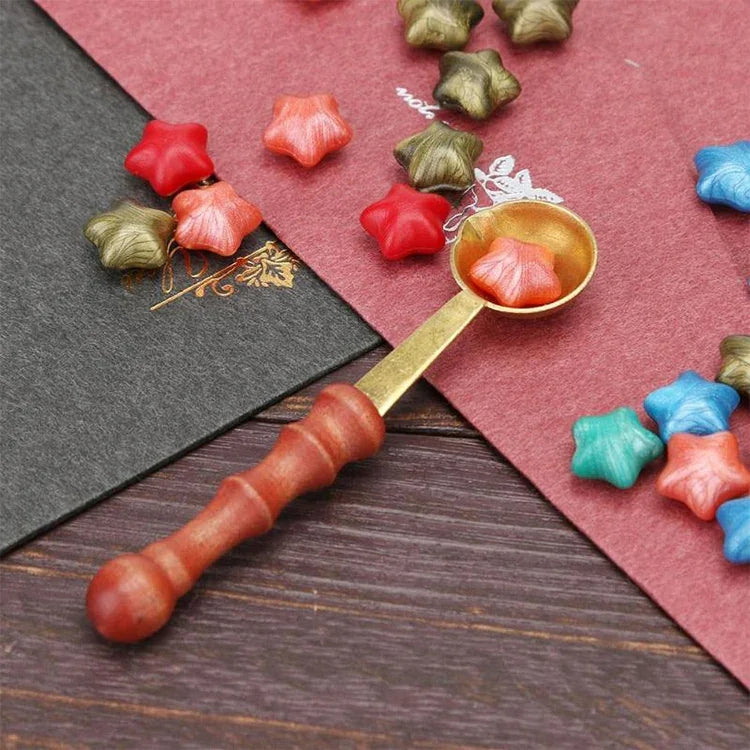 Retro Seal Fire Paint Seal Spoon Wooden Melting Wax Dedicated Measuring Spoon, Measuring Spoon