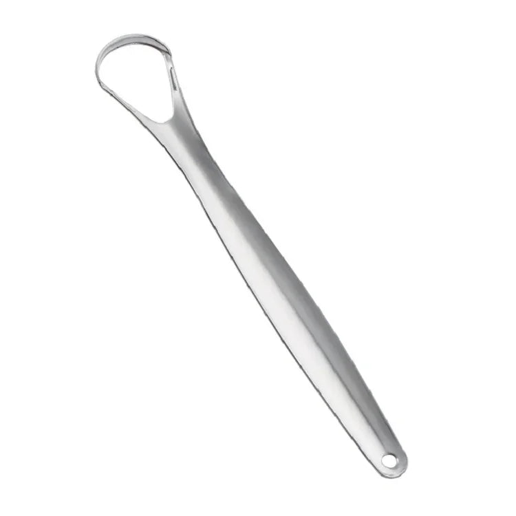 Raspador de Língua em Aço Inoxidável para Limpeza Oral, 14,6 × 2,4 cm