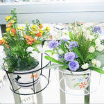 Suporte de Flores Metálico Redondo para Cerca de Varanda, Suporte de Vaso de Flores de Ferro Forjado Montado na Parede, S, M, L, XL