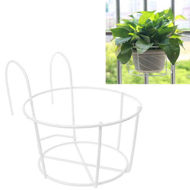 Suporte de Flores Metálico Redondo para Cerca de Varanda, Suporte de Vaso de Flores de Ferro Forjado Montado na Parede, S, M, L, XL