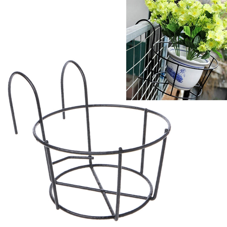 Suporte de Flores Metálico Redondo para Cerca de Varanda, Suporte de Vaso de Flores de Ferro Forjado Montado na Parede, S, M, L, XL