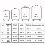 Capa para bagagem de viagem, proteção elástica contra pó e riscos para mala, tamanho S 19 a 21 polegadas, tamanho M 22 a 24 polegadas, tamanho L 26 a 28 polegadas, tamanho XL 29 a 32 polegadas