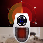 Mini aquecedor elétrico de temporizador com ecrã LCD para escritório e casa, aquecedor para os pés, com controlo remoto UE, com controlo remoto EUA 110v