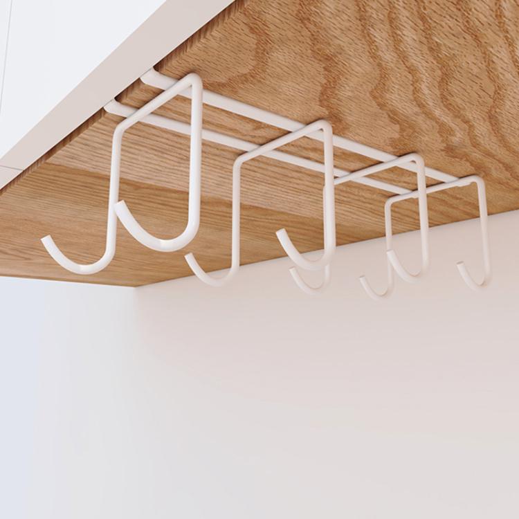 Suporte para Copos de Partição Suspenso Sem Pregos, Armazenamento Criativo para Utensílios de Cozinha, 8 Ganchos
