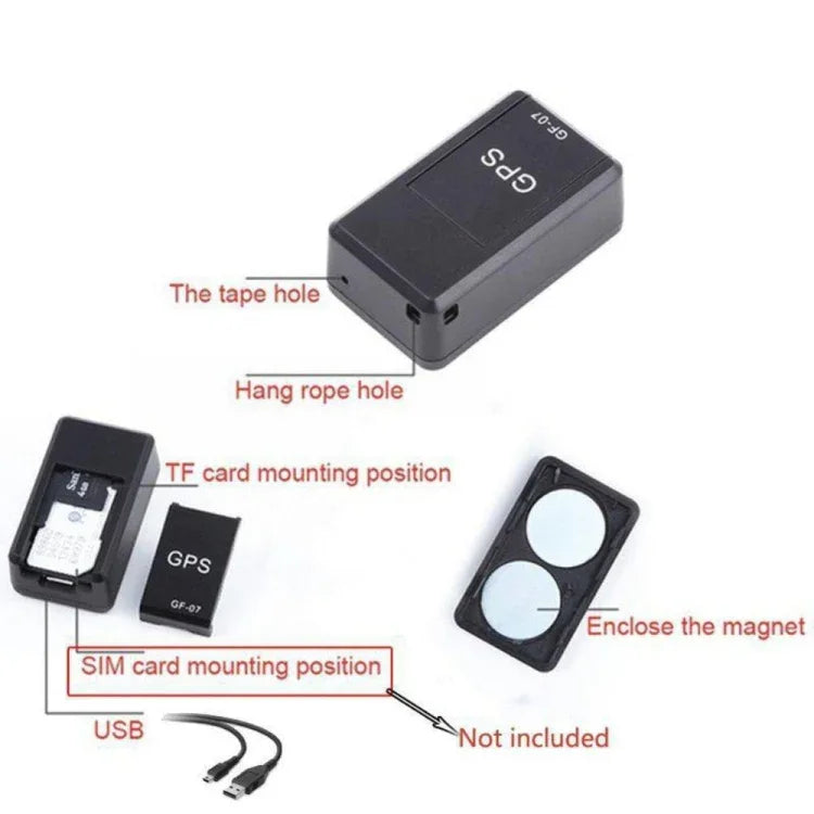 Localizador GPS Mini GF07 com Forte Íman, Rastreador com Controlo por Voz e Gravação, Dispositivo Anti-perda, Suporta Apenas Rede 2G, GF07
