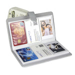 Álbum de fotos de 3 polegadas que comporta 96 fotos, estojo de armazenamento de grande capacidade em couro PU com páginas multi-bolsos