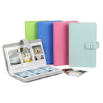 Álbum de fotos de 3 polegadas que comporta 96 fotos, estojo de armazenamento de grande capacidade em couro PU com páginas multi-bolsos