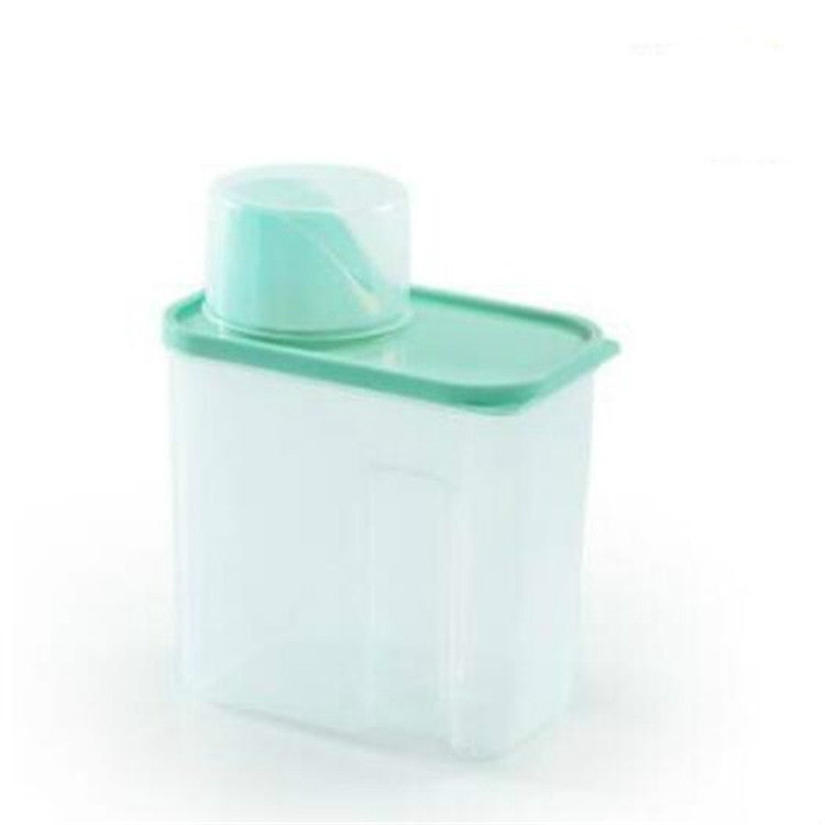 Caixa de armazenamento doméstica transparente para pó de lavagem em plástico, recipiente de armazenamento de 2L, 3L