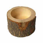 3 PCS Mini Natural Log Round Home Office Garden Decoration Succulent Plant Pot Candle Holder Small Bonsai Home Decoration, S, M, L