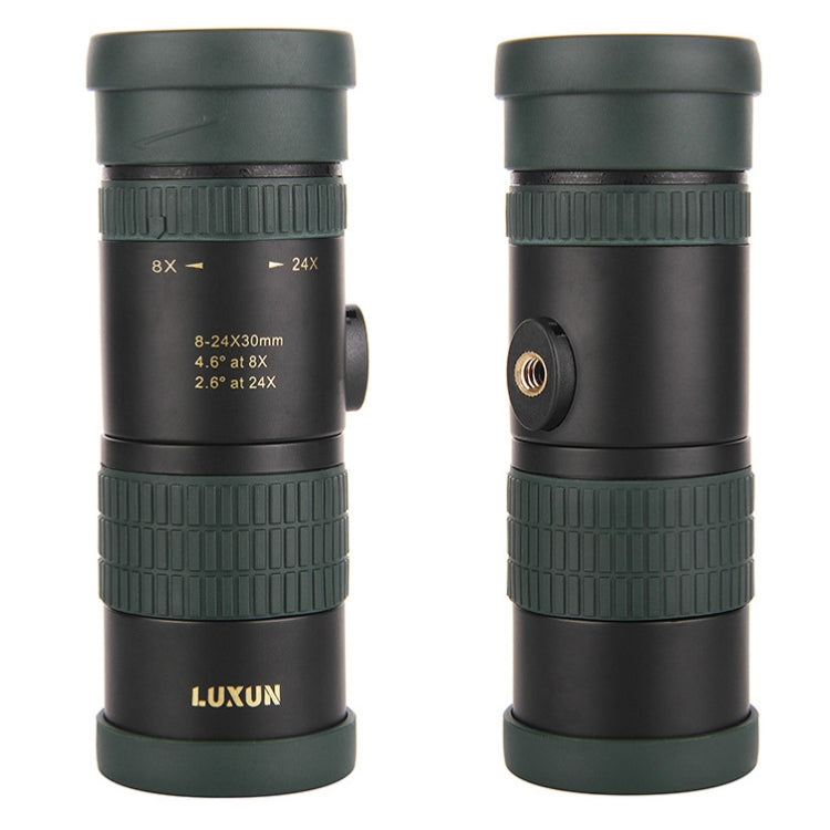 Telescópio monocular de visão noturna LUXUN 8-24X30 com clipe para telemóvel e tripé, com clipe para telemóvel e tripé