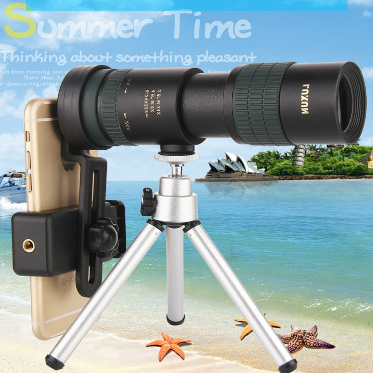 Telescópio monocular de visão noturna LUXUN 8-24X30 com clipe para telemóvel e tripé, com clipe para telemóvel e tripé