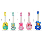 Instrumento Musical de Simulação Pequeno Mini Ukulele de Quatro Cordas Tocável Brinquedo Musical para Educação Infantil, Coelho Rosa, Zebra Azul Claro, Girafa Rosa, Dinossauro Amarelo