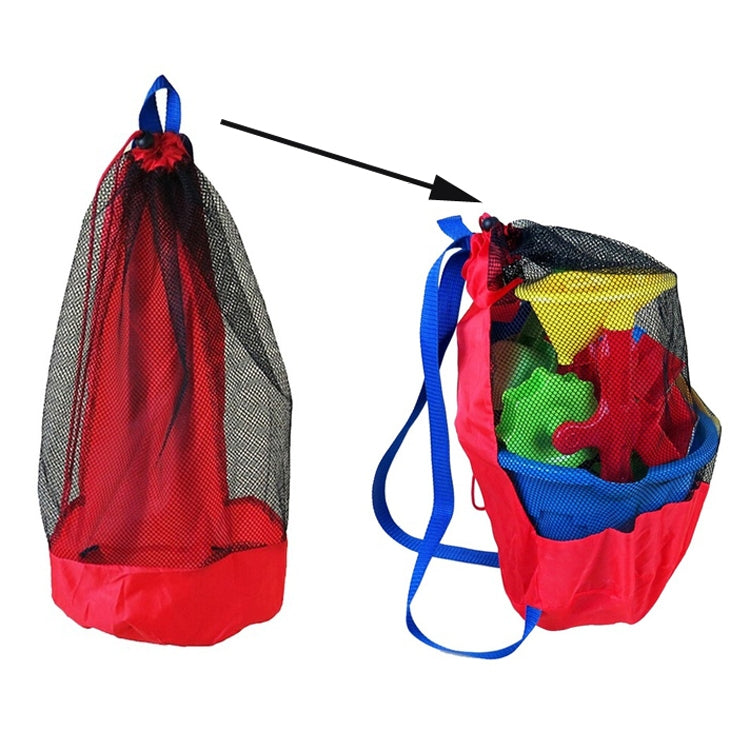 Mochila de rede para armazenamento de brinquedos de praia para crianças, mochila para ferramentas de areia