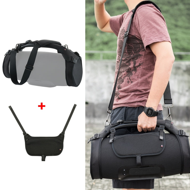 Coluna Bluetooth Bolsa de Alça Única + Bolsa para Telemóvel para JBL Boombox 1/2, Bolsa + Bolsa para Telemóvel Preta