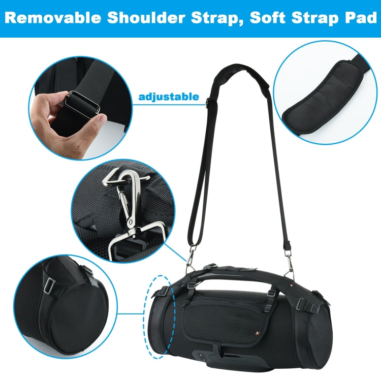 Coluna Bluetooth Bolsa de Alça Única + Bolsa para Telemóvel para JBL Boombox 1/2, Bolsa + Bolsa para Telemóvel Preta