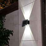 Lâmpada Solar de Parede Exterior Impermeável com Focos Duplos para Cima e para Baixo, 4LED, 8LED, 6LED