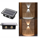 Lâmpada Solar de Parede Exterior Impermeável com Focos Duplos para Cima e para Baixo, 4LED, 8LED, 6LED