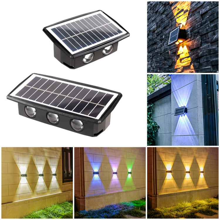 Lâmpada Solar de Parede Exterior Impermeável com Focos Duplos para Cima e para Baixo, 4LED, 8LED, 6LED