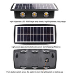 Lâmpada Solar de Parede Exterior Impermeável com Focos Duplos para Cima e para Baixo, 4LED, 8LED, 6LED