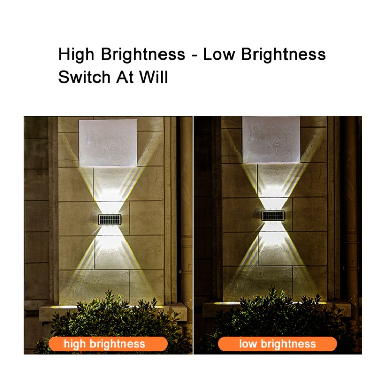 Lâmpada Solar de Parede Exterior Impermeável com Focos Duplos para Cima e para Baixo, 4LED, 8LED, 6LED