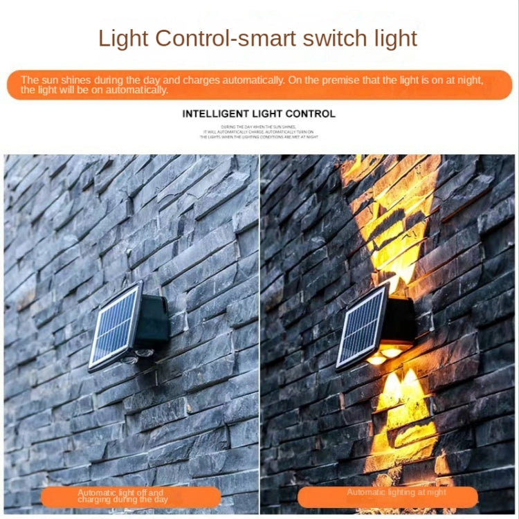 Lâmpada Solar de Parede Exterior Impermeável com Focos Duplos para Cima e para Baixo, 4LED, 8LED, 6LED