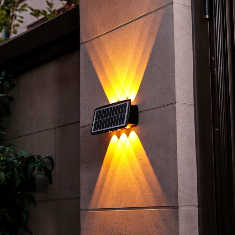 Lâmpada Solar de Parede Exterior Impermeável com Focos Duplos para Cima e para Baixo, 4LED, 8LED, 6LED