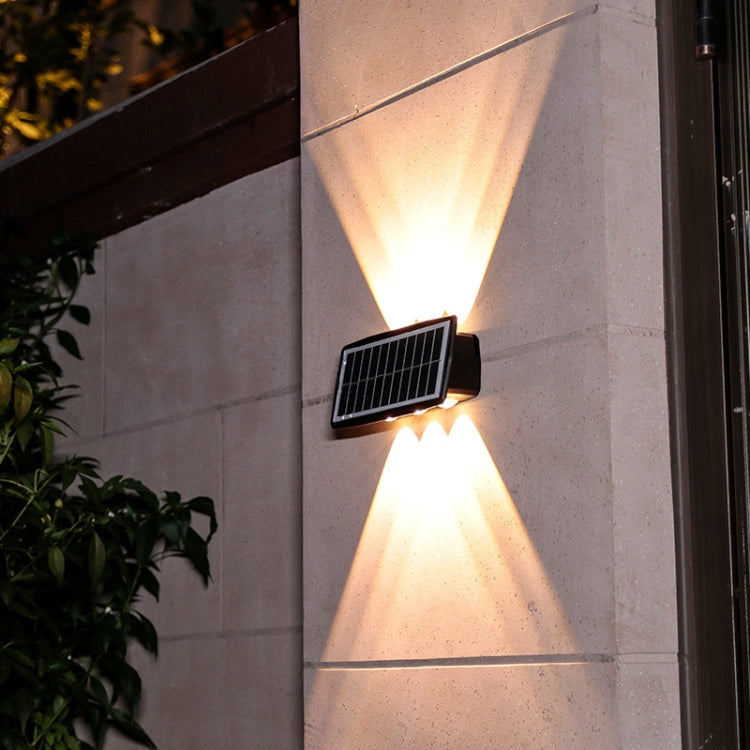 Lâmpada Solar de Parede Exterior Impermeável com Focos Duplos para Cima e para Baixo, 4LED, 8LED, 6LED
