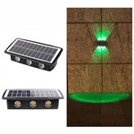 Lâmpada Solar de Parede Exterior Impermeável com Focos Duplos para Cima e para Baixo, 4LED, 8LED, 6LED