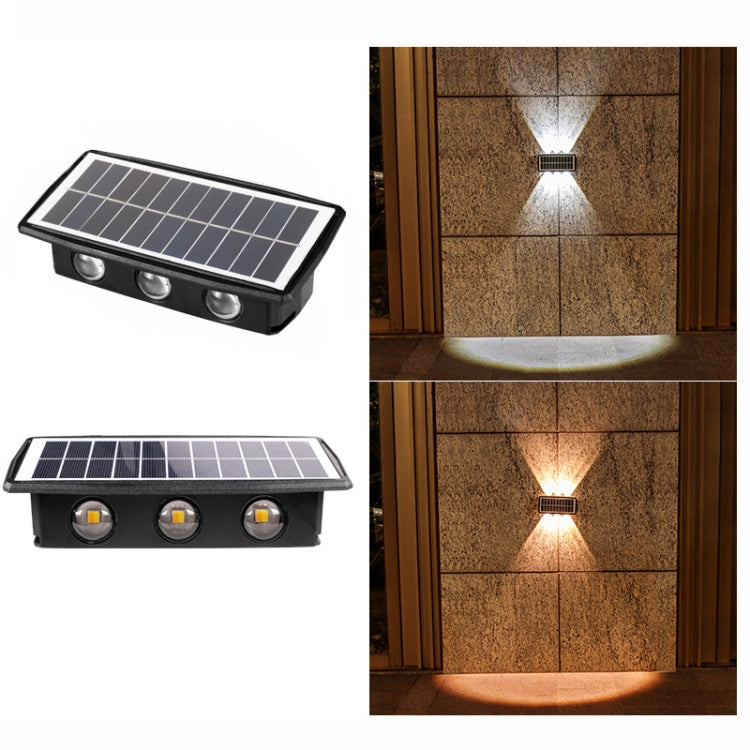 Lâmpada Solar de Parede Exterior Impermeável com Focos Duplos para Cima e para Baixo, 4LED, 8LED, 6LED