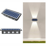 Lâmpada Solar de Parede Exterior Impermeável com Focos Duplos para Cima e para Baixo, 4LED, 8LED, 6LED