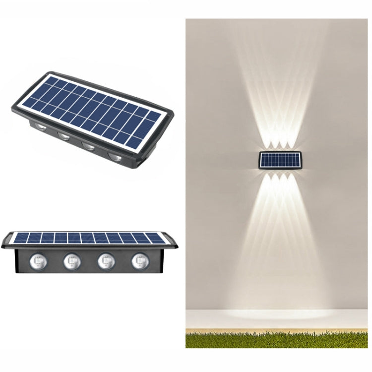 Lâmpada Solar de Parede Exterior Impermeável com Focos Duplos para Cima e para Baixo, 4LED, 8LED, 6LED