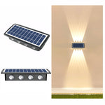 Lâmpada Solar de Parede Exterior Impermeável com Focos Duplos para Cima e para Baixo, 4LED, 8LED, 6LED