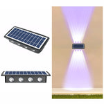 Lâmpada Solar de Parede Exterior Impermeável com Focos Duplos para Cima e para Baixo, 4LED, 8LED, 6LED